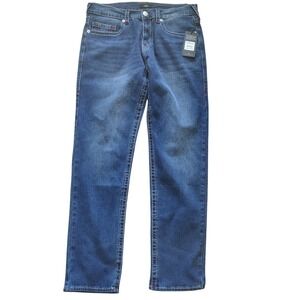 True‎ Religion Geno Big T Slim Mens Jeans 34 Medium Rustic Barn Wash 700600 NWT